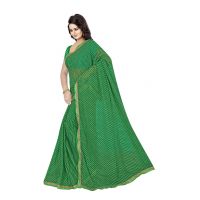 Thadesar Green leheriya sarees for women rajasthani with border