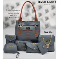 Seasons Set of 7 Bluish Grey Designer Handbags