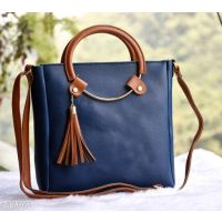 Auora Blue Casual Women Faux Leather Handbags