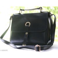 Seasons Black Leatherette Women Handbags