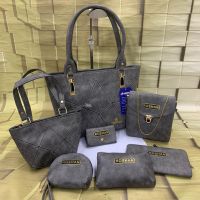 Seasons Luxury Grey Set of 7 Double Zip Handbags