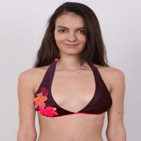 Brown Floral Embriodered Halter Neck Bra