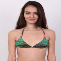 Green Knit Crotch Halter Bra