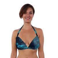 Faded Dye Non Padded Halter Neck Bra