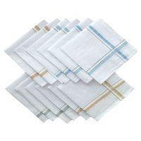 White Cotton Handkerchief for Men - 12 Piece Pack