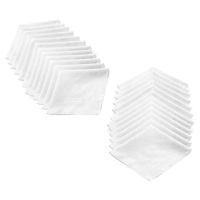 Seasons  White Cotton Handkerchief - 24 Piece Pack