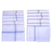 Seasons  White Cotton Handkerchief - 12 Piece Pack