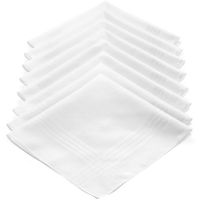 Seasons White Cotton Handkerchief Set Of 8