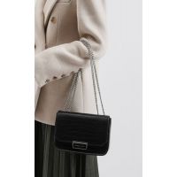 Luxury Black Pushlock Shoulder Bag