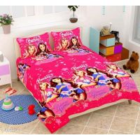 Seaons Ravishing Stylish Polycotton 90 x 90 Double Besheets Vol 12 (Barbie Print)