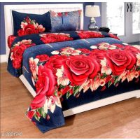 Seaons Ravishing Stylish Polycotton 90 x 90 Double Besheets Vol 12 (Rose Floral Pattern)