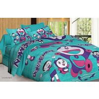 Seaons New Trendy Cotton 100 x 90 Double Bedsheets (Doraemon Print)