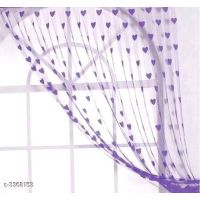 Trendy Heart Printed Net Polyester Curtains