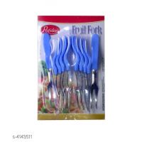  Set of 10 Plastic Handle & Stainless Steel Fruit Fork