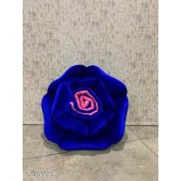 Myra Blue Velvet Rose Shaped Coushion Cover