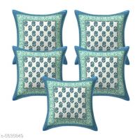 Alluring Cotton Blue Cushion Covers Set 5