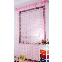 Classic Pink Net Polyester Printed Curtains 