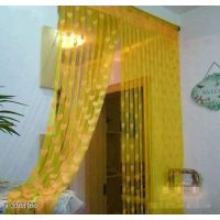 Classy Net Polyester Yellow Printed Curtains 
