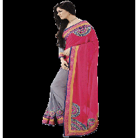 Pink Colour Georgette Traditional Designer Occation Wear Saree With Matching Blouse Piece