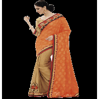 Orange Colour Fancy Jacquard Traditional Designer Occation Wear Saree With Matching Blouse Piece