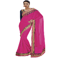 Magenta Colour Georgette Traditional Designer Occation Wear Saree With Matching Blouse Piece