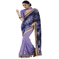 Violet Colour Brasso Traditional Designer Occation Wear Saree With Matching Blouse Piece