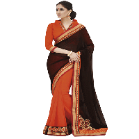 Black Colour Georgette Traditional Designer Occation Wear Saree With Matching Blouse Piece