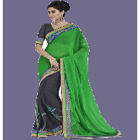Green Colour Georgette Traditional Designer Occation Wear Saree With Matching Blouse Piece
