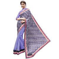 Purple Traditional Designer Saree With Matching Blouse Piece