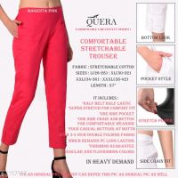 Alexandra Magenta Pink Stretchable Cotton Women Trousers & Pants 