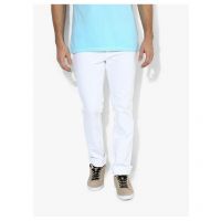 Seasons  White Skinny Solid Jeans With 2 Belt Free
