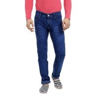  Seasons Navy Cotton Blend Slim Fit Jeans for Men