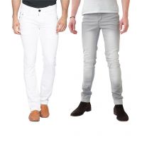 Seasons White & Gray Slim Fit Jeans Pack Of 2