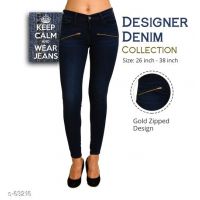Seasons Designer Denim Gold Zipped Jeans