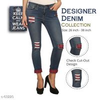 Seasons Denim Check Cut-Out Designer Jeans