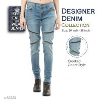 Seasons Denim Cropped Zipper Style Jeans
