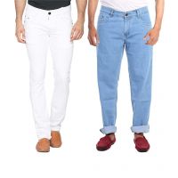 Seasons  White & Blue Slim Fit Jeans Pack Of 2