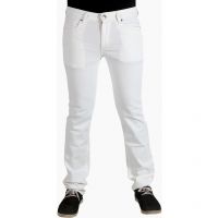 Seasons White Cotton Slim Fit Jeans For Men