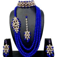 Classic Blue Alloy Women's Jewellery Set 
