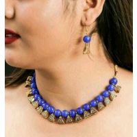 Twinkling Blue Oxidised Gold Jewellery Sets