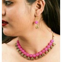 Twinkling Pink Oxidised Gold Jewellery Sets