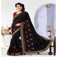 Kangana Black  Dupion Silk Saree