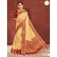 Kalakriti Silk Red Women Woven Saree