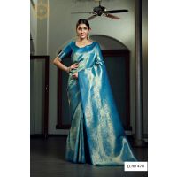 Kasuba Silk Zari Blue Women Saree