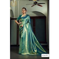 Kasuba Silk Zari Teal Blue Women Saree