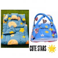 Cute Stars Printed Net & Baby Puff Set 