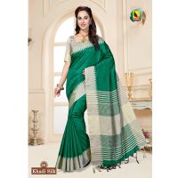 Khadi Chanderi Silk Saree With Blouse Piece