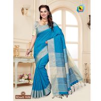 Khadi Chanderi Silk Saree With Blouse Piece