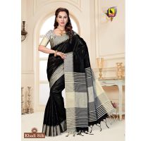 Khadi Chanderi silk Saree With Blouse Piece