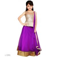 Kids Purple Designer Lehengas 